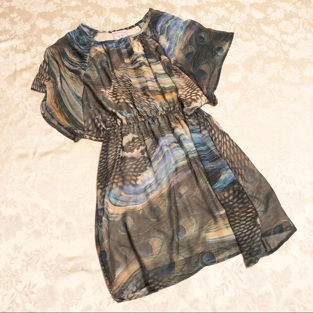 Romeo & Juliet | Small Dress Peacock Design Size 2